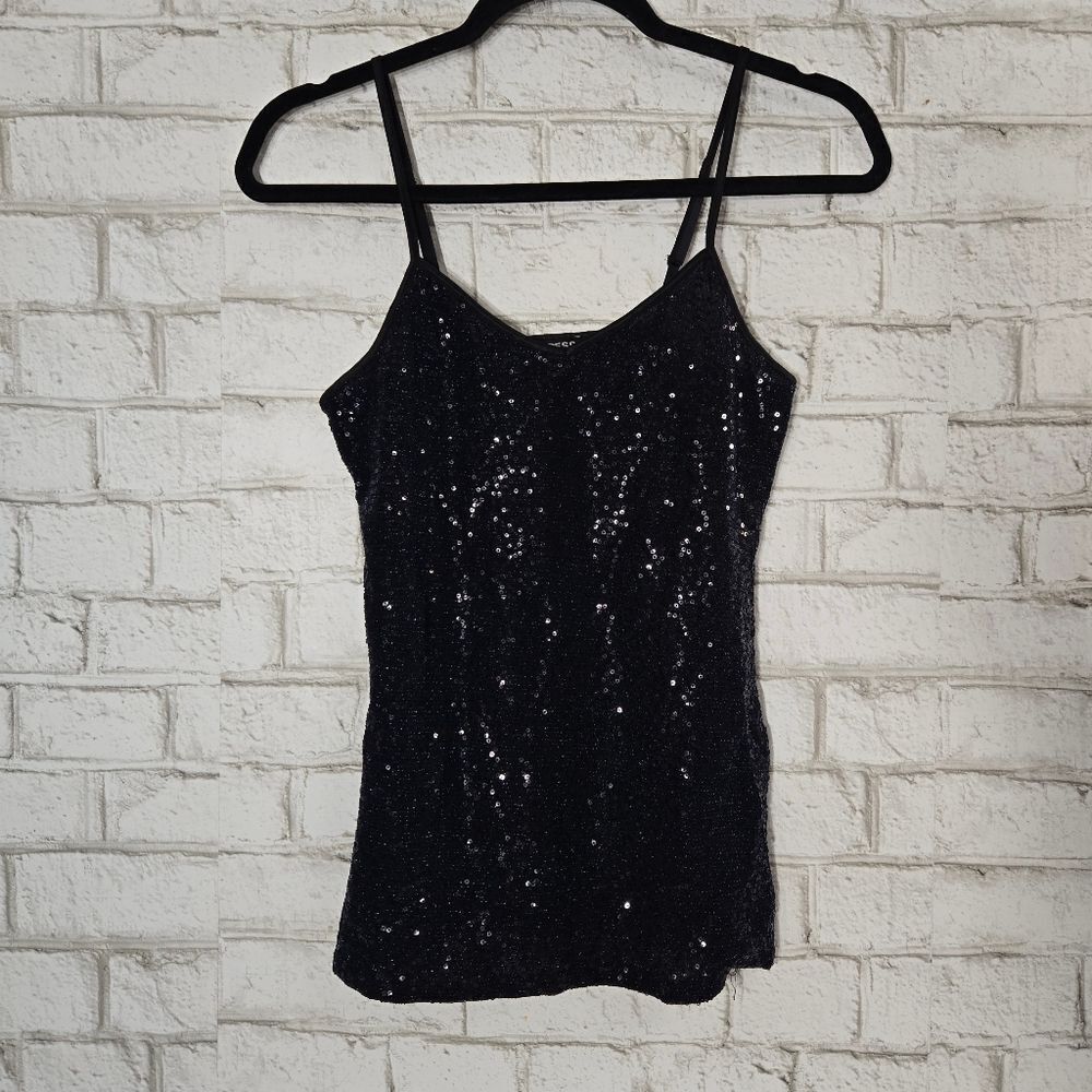 Express Black Sequin Tank Top